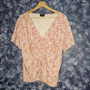 Plus size drawstring adjustable crop top